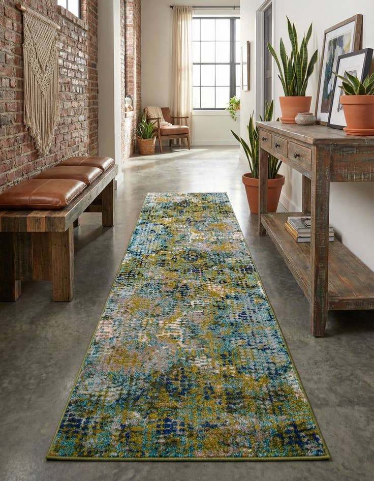 Detail image of 2' 7 x 10'  Washable Spectrum Runner Rug