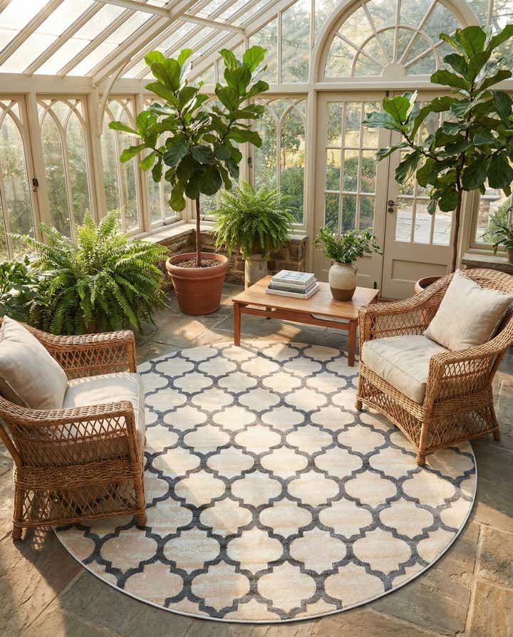 10' x 10' Lattice Round Rug