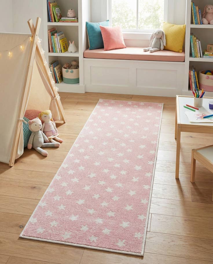 Detail image of 2' 2 x 6' Stars Whimsy Kids Runner Rug