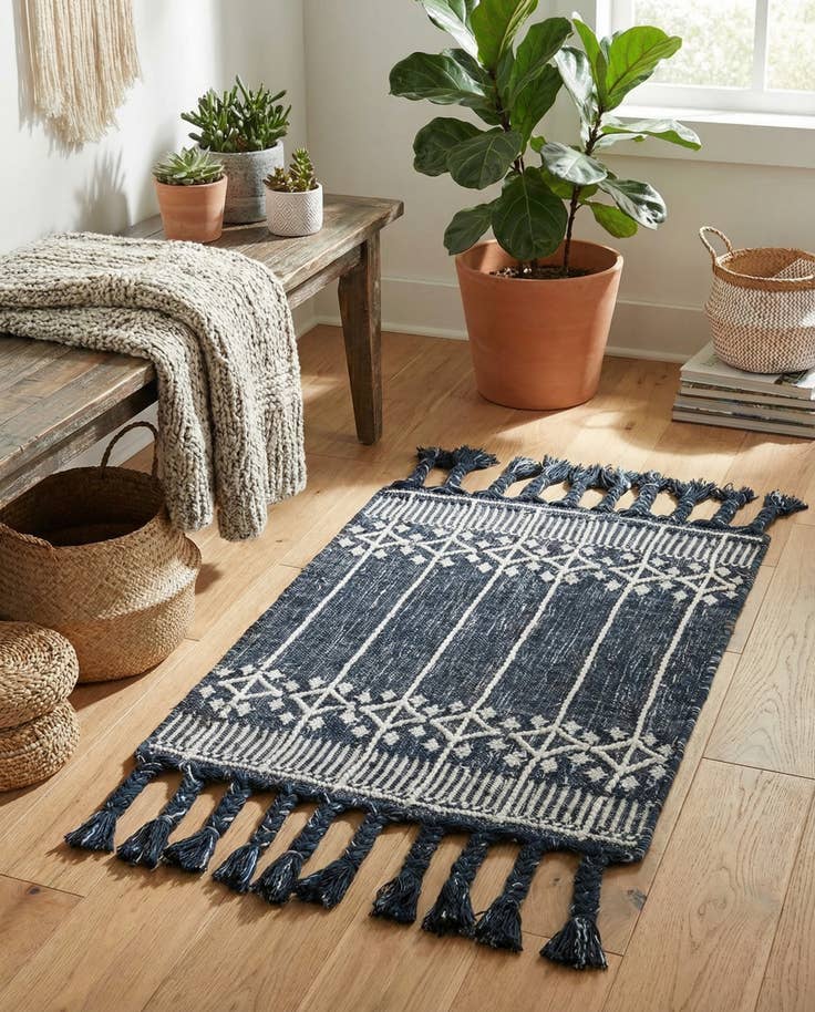 Detail image of 2' x 3' 1 Easy-Clean Eco Bohemian Indoor / Outdoor Rug