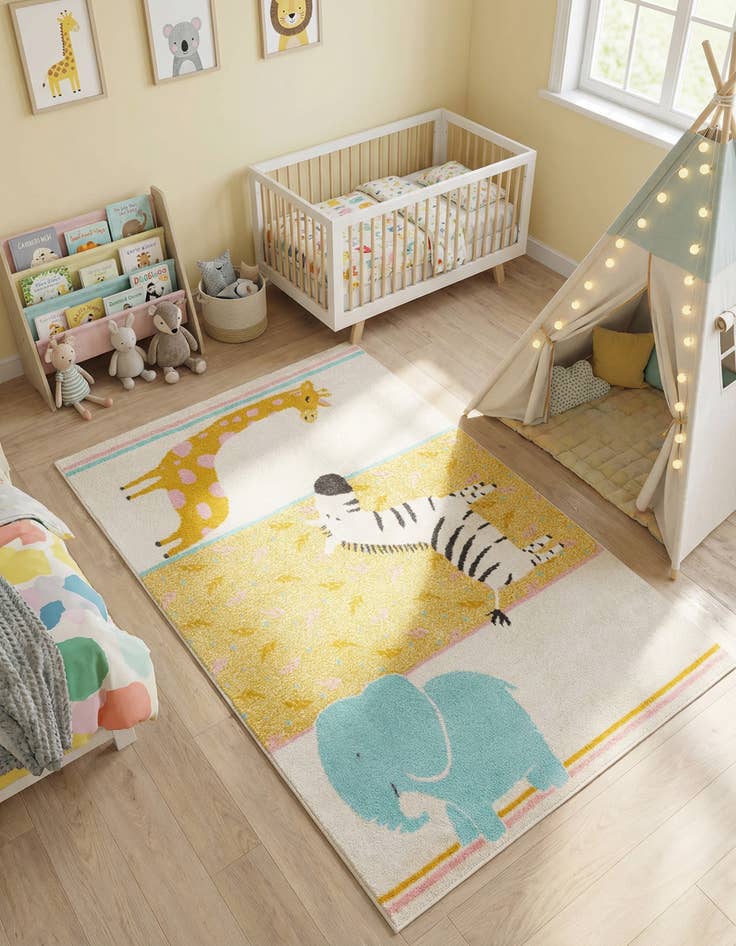 Detail image of 3' 11 x 5' 11 Animals Whimsy Kids Rug
