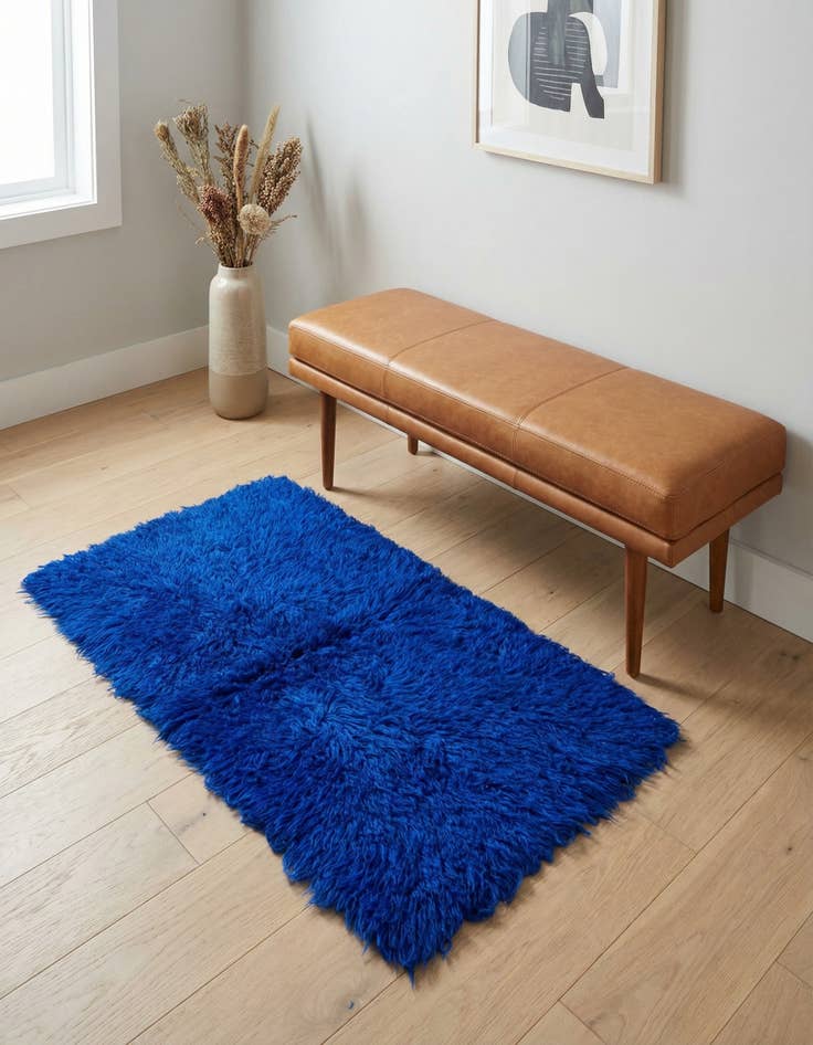 Detail image of 2' 5 x 4' 7 Hand Knotted Moroccan Wool Runner Rug