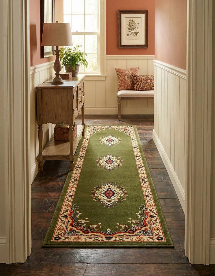 Detail image of 2' x 8' 2 Mashad Design Runner Rug