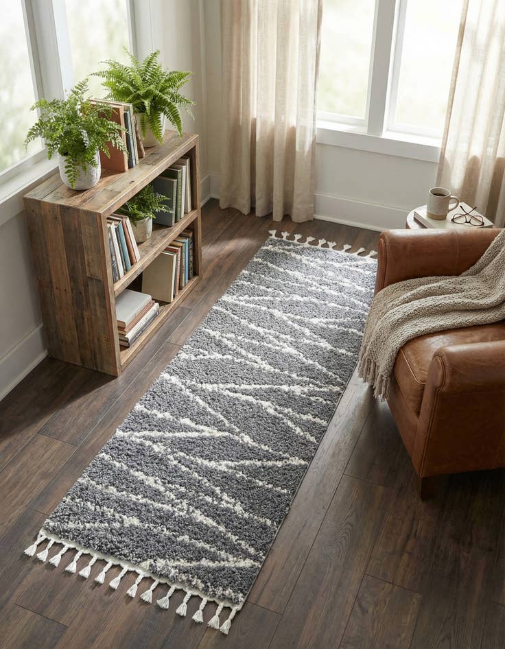 Detail image of 2' x 6' Serenity Shag Runner Rug