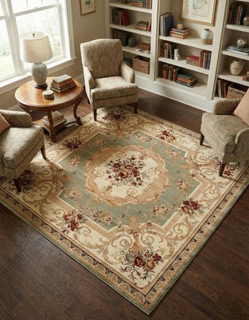 Green Chateau Square Rug