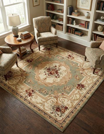Green Chateau Square Rug