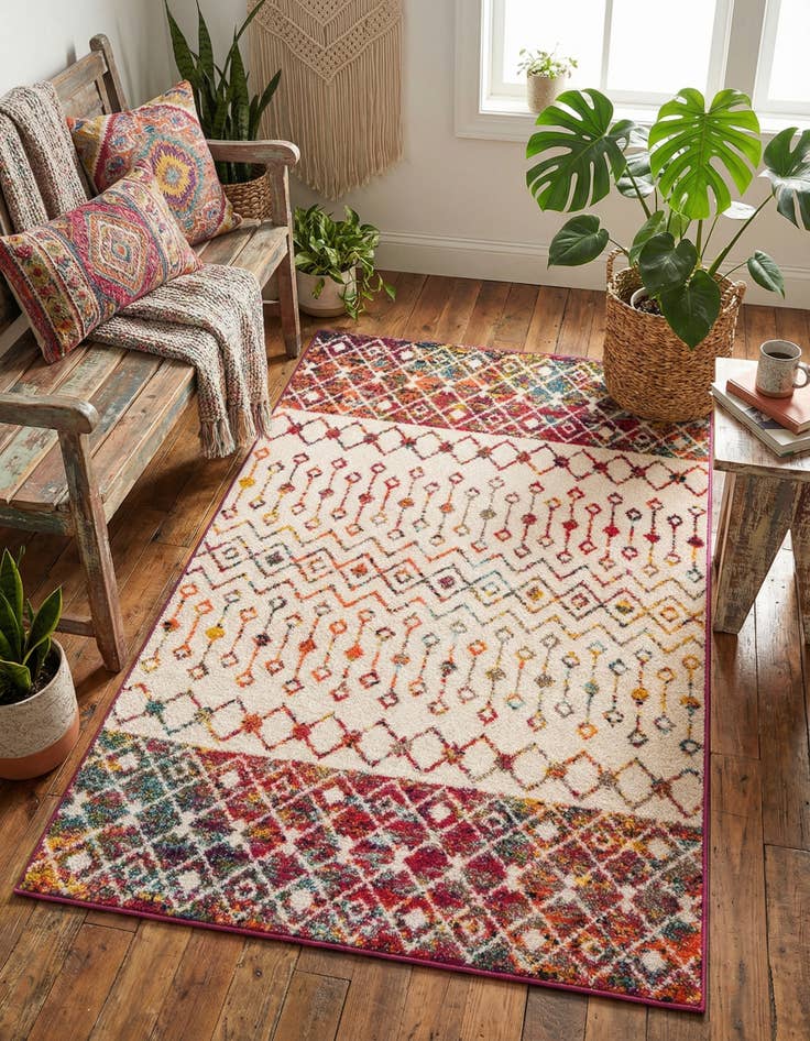 Detail image of 4' x 6' Moroccan Trellis Rug