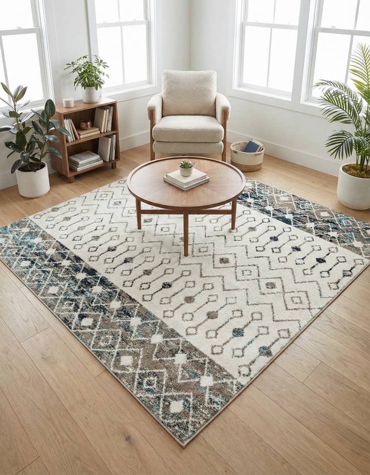 Detail image of 6' x 6' Moroccan Trellis Square Rug