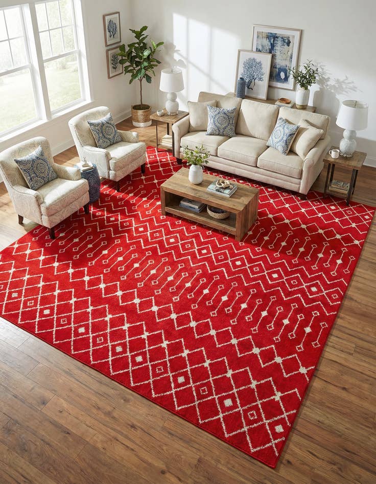 Detail image of 10' x 10' Moroccan Trellis Square Rug