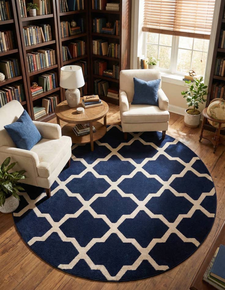 Detail image of 7' 10 x 7' 10 Lattice Round Rug