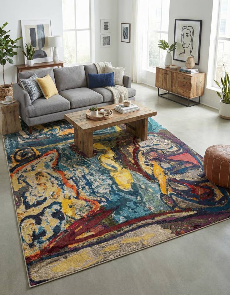 Detail image of 7' 10 x 11'  Washable Haerfest Rug