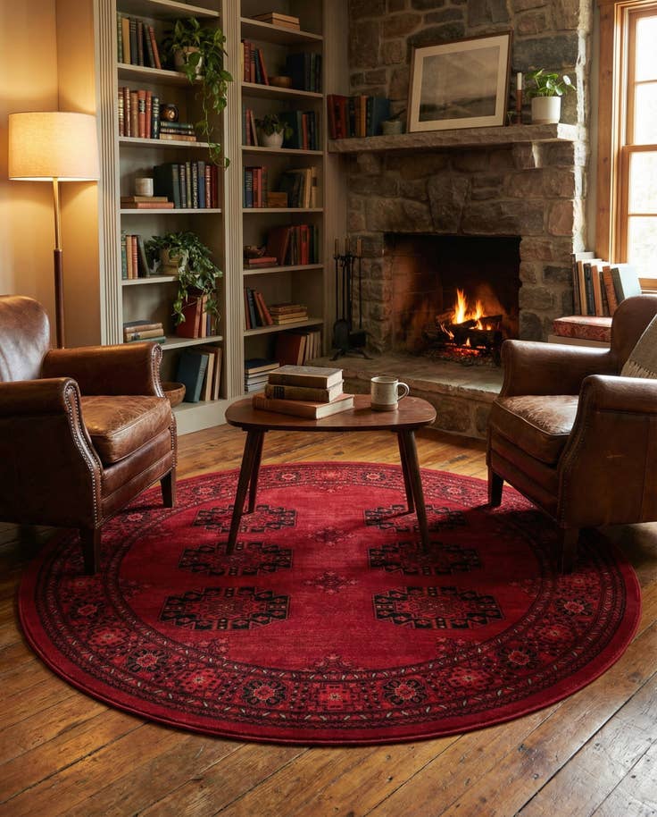 Detail image of 5' 3 x 5' 3 Bokhara Round Rug