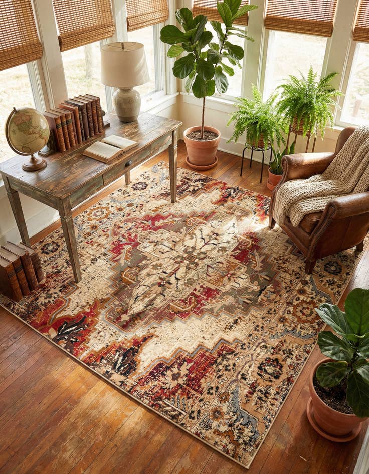 Detail image of 7' 10 x 7' 10 Saturn Square Rug