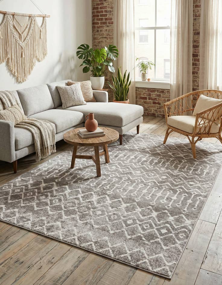 Detail image of 6' x 9' Bohemian Trellis Rug