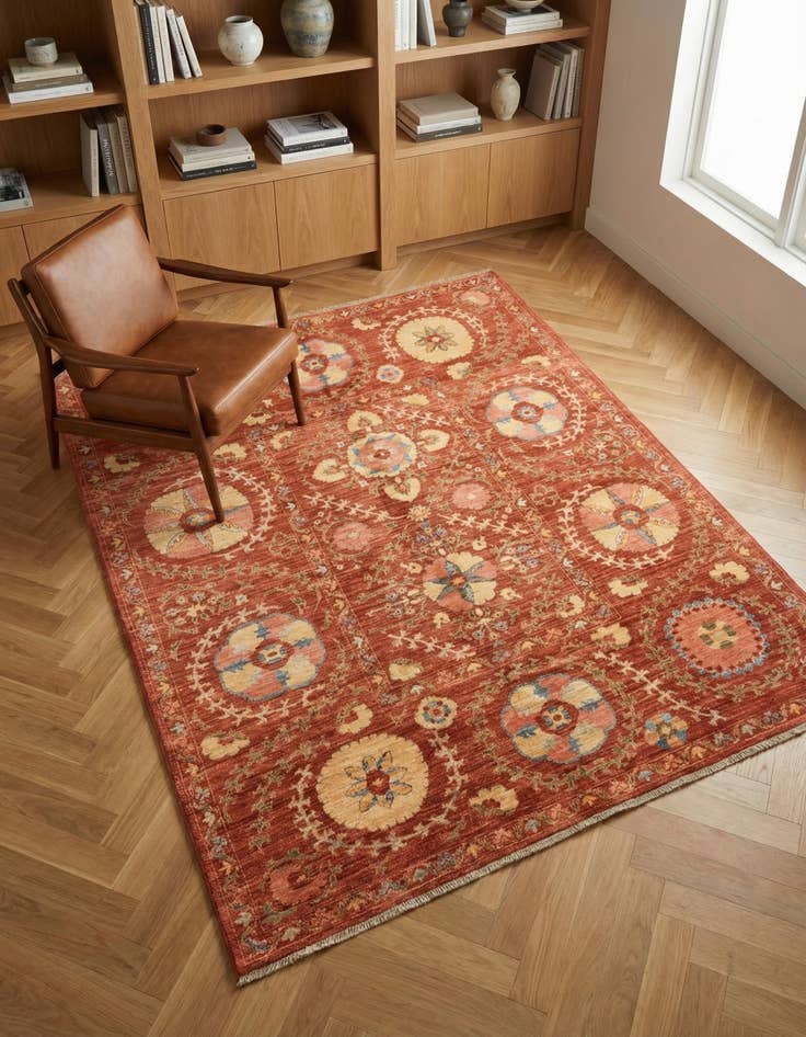 Detail image of 5' 1 x 6' 4 Hand Knotted Ariana Ziegler Oriental Rug