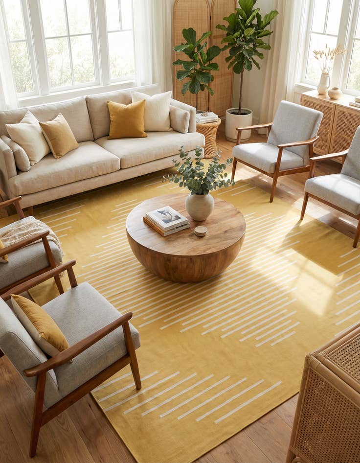 Detail image of 13' x 13' Easy-Clean Modern Indoor / Outdoor Square Rug
