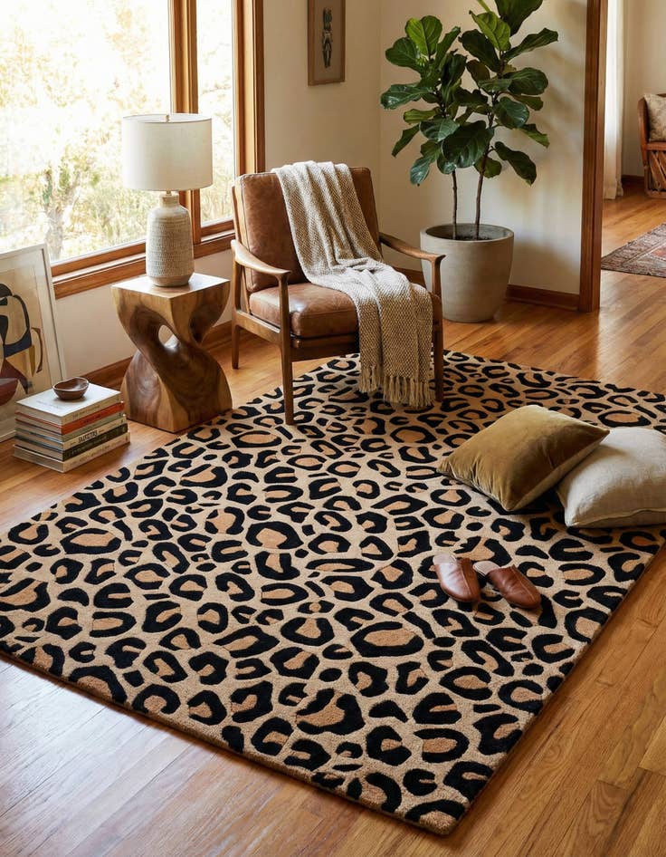 Detail image of 5' 1 x 8' Hand Tufted Safari Wool Rug