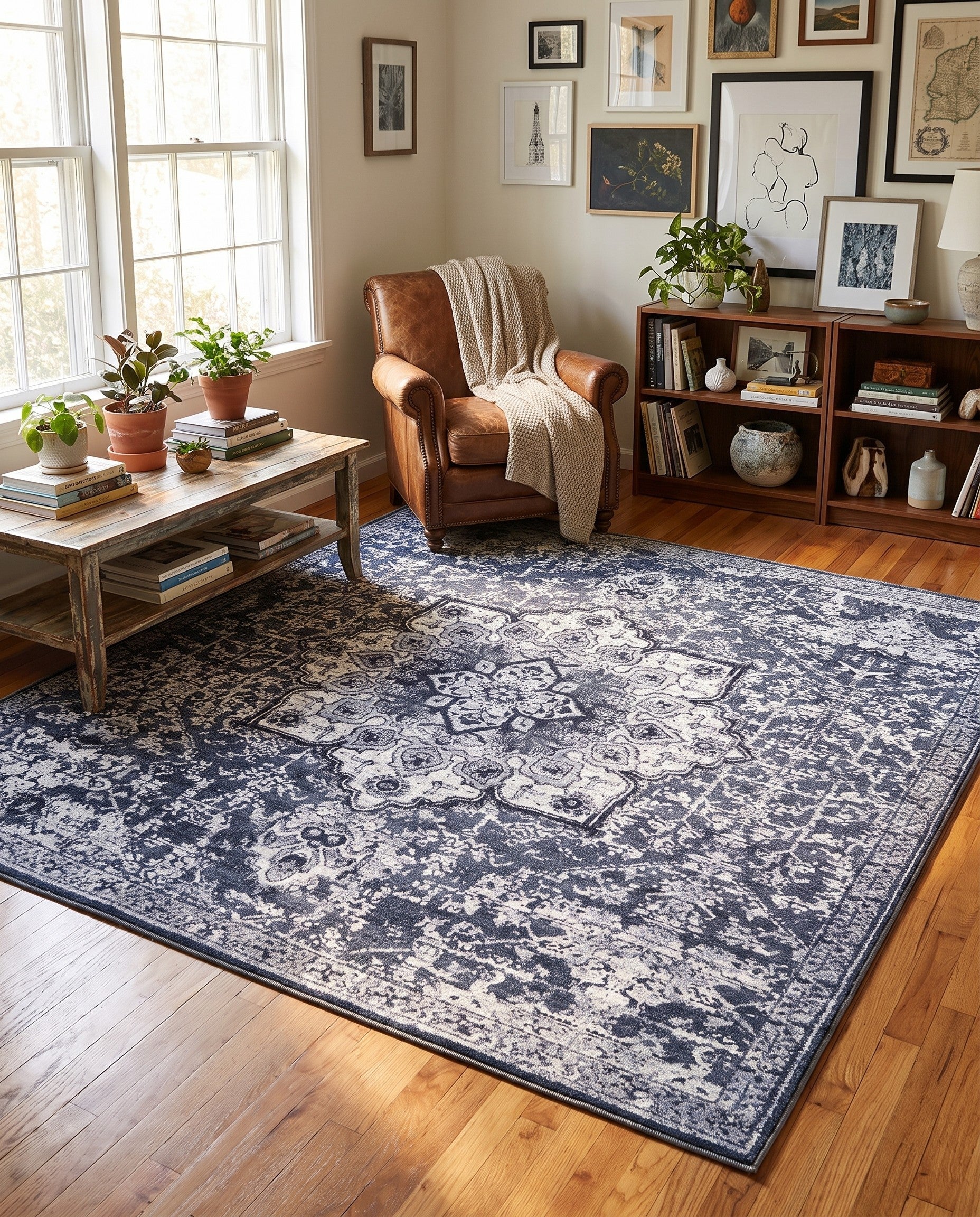 7' 3 x 7' 3 Washable Renaissance Square Rug
