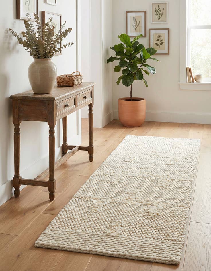 Detail image of 2' x 6' 1  Hand Woven Lana New Zealand Wool Runner Rug