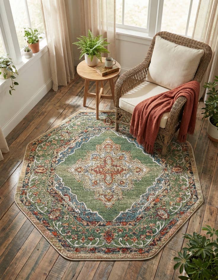 Detail image of 5' x 5' Isabella Octagon Rug