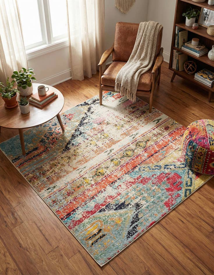 Detail image of 5' x 5' Washable Mesa Square Rug