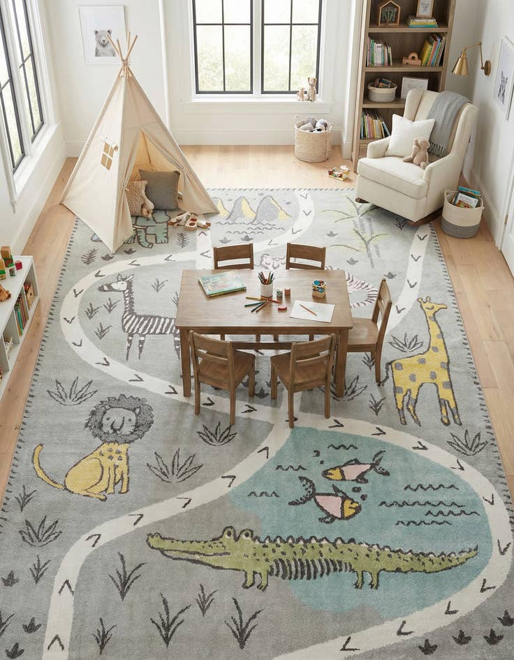 Detail image of 9' x 12' Animals Whimsy Kids Rug