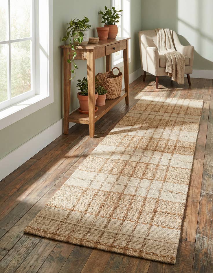 Detail image of 2' 7 x 8'  Hand Braided Laurel Handwoven Jute Runner Rug