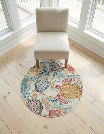 3' 3 x 3' 3 Washable Amalfi Round Rug