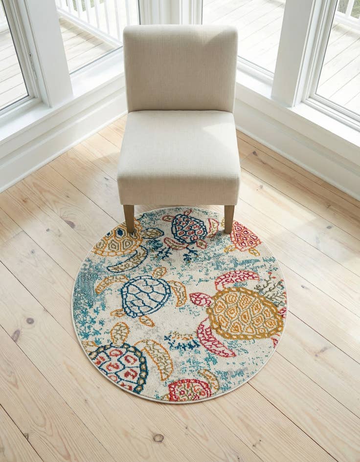 Detail image of 3' 3 x 3' 3  Washable Capri Round Rug