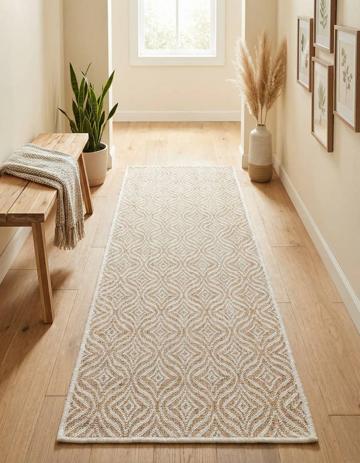 Detail image of 2' x 6' Washable Lattice Indoor / Outdoor Runner Rug
