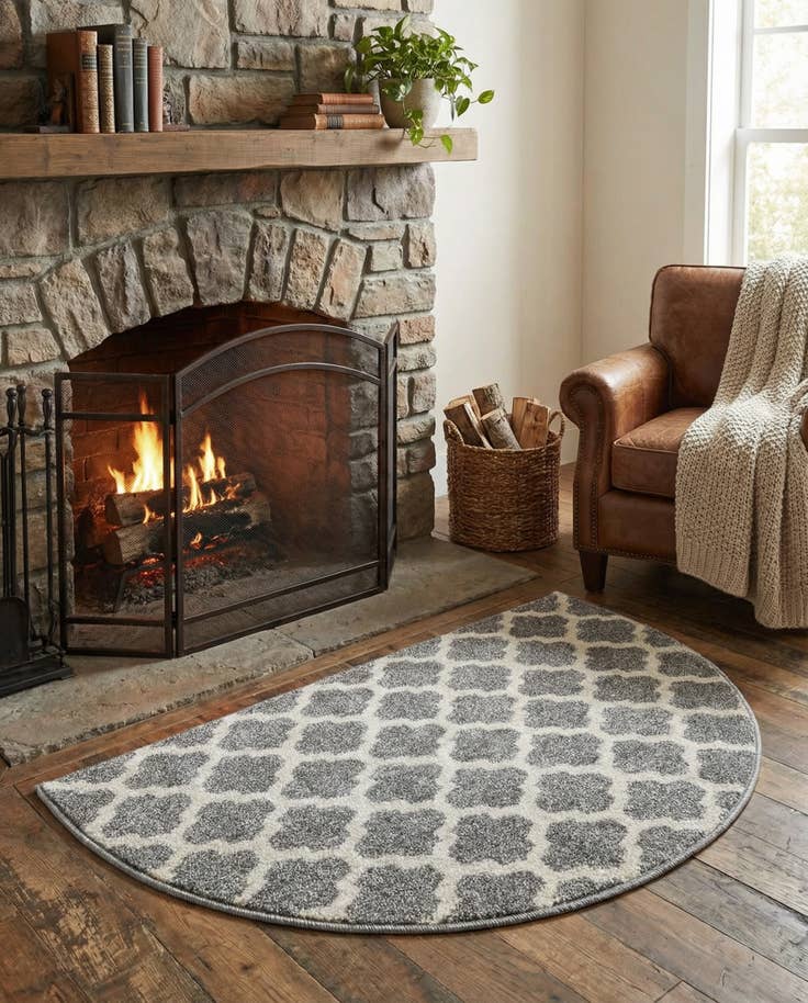 Detail image of 2' 2 x 3' 7 Lattice Hearth Rug