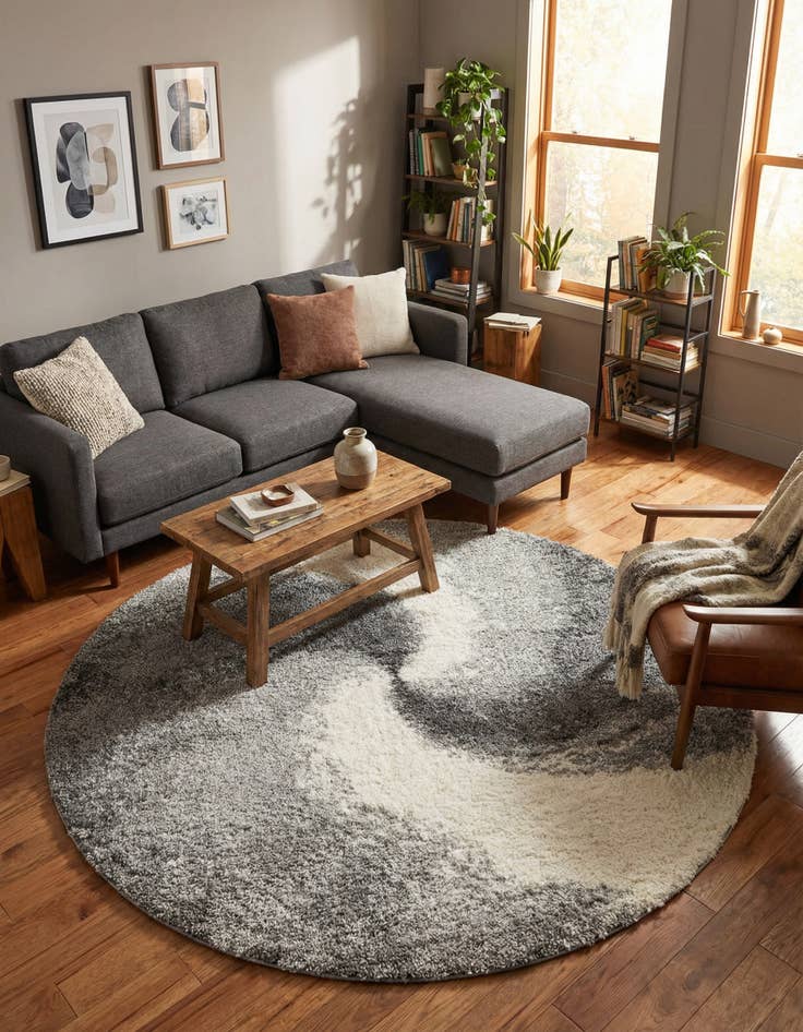 Detail image of 6' x 6' Soft Touch Shag Round Rug