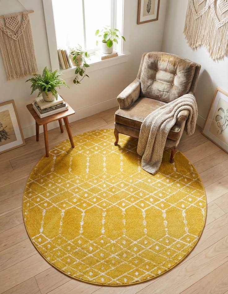Detail image of 5' 3 x 5' 3 Paxon Trellis Round Rug