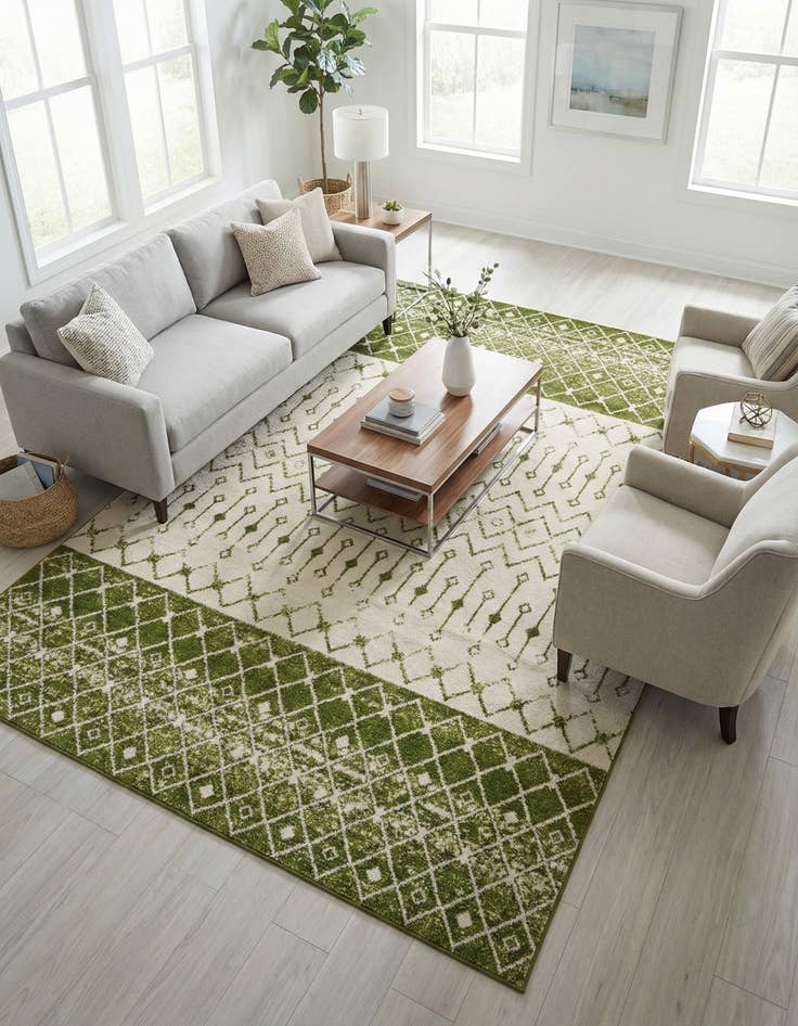 Detail image of 9' x 12' Moroccan Trellis Rug