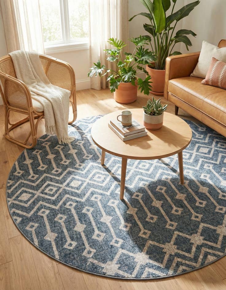 Detail image of 7' x 7' Eco Trellis Round Rug