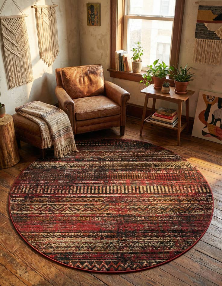 Detail image of 5' 3 x 5' 3 Saturn Round Rug