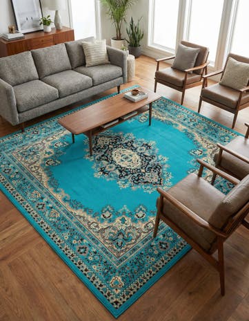 Turquoise Amaya Square Rug