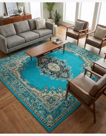 Turquoise Amaya Square Rug