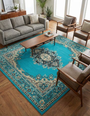 Turquoise Amaya Square Rug