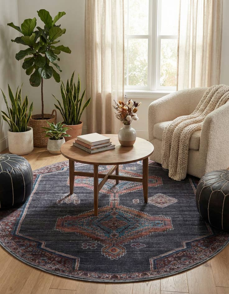 Detail image of 7' 10 x 7' 10  Washable Sisu Round Rug