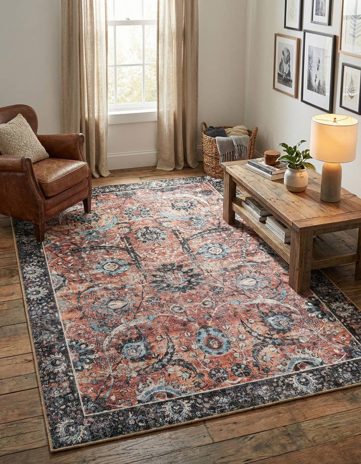 Detail image of 6' 1 x 9' Washable Timeless Rug