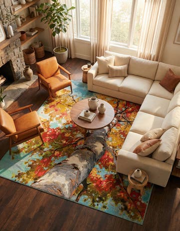 10' x 10' Easy-Clean Botanical Indoor / Outdoor Square Rug