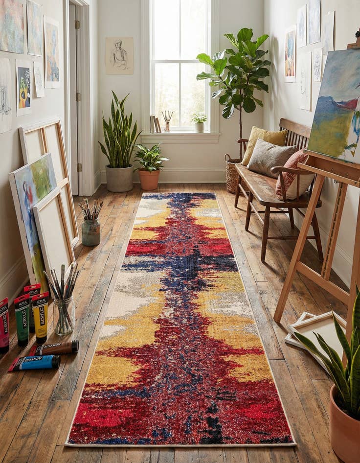 Detail image of 2' 7 x 10'  Washable Casablanca Runner Rug