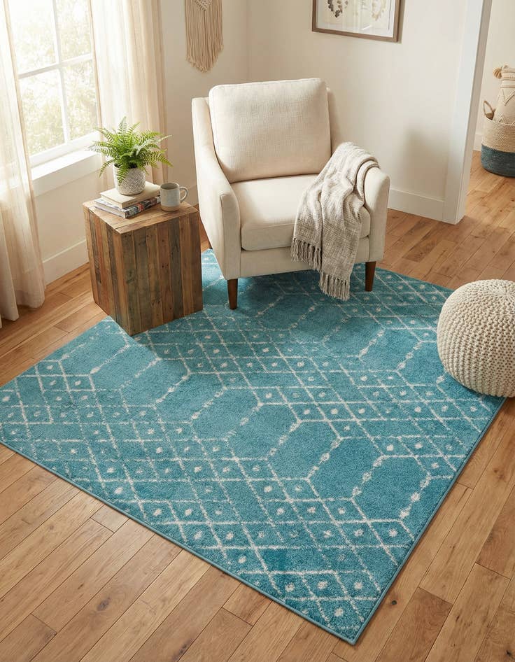 Detail image of 5' 3 x 5' 3 Paxon Trellis Square Rug