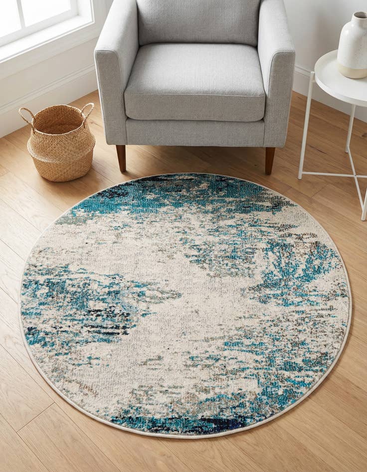 Detail image of 3' 3 x 3' 3 Washable Vivid Round Rug
