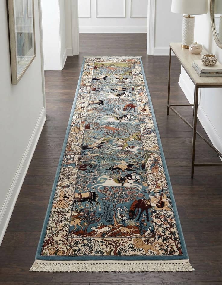 Detail image of 3' x 13' Nain Design Runner Rug