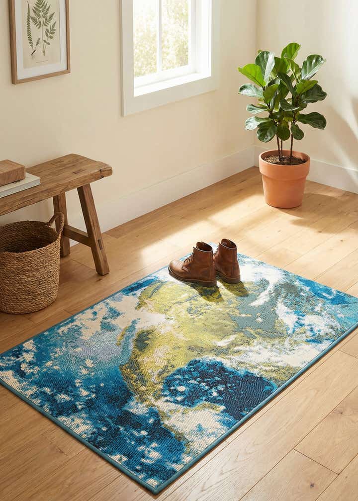 2' x 3' 1 Easy-Clean Modern Indoor / Outdoor Rug