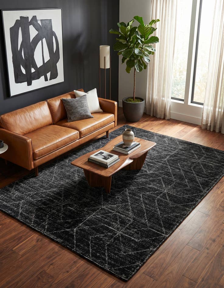 Detail image of 6' 1 x 9' WoolCraft Geometric Rug