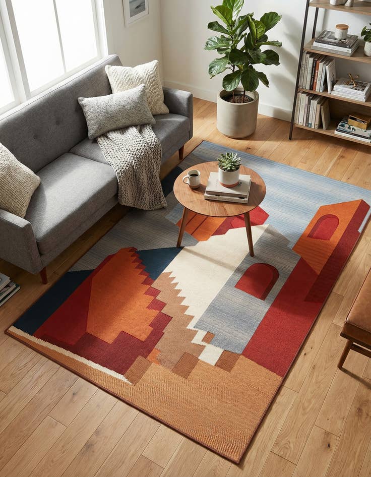 Detail image of 4' x 6' Washable Modern Indoor / Outdoor Rug