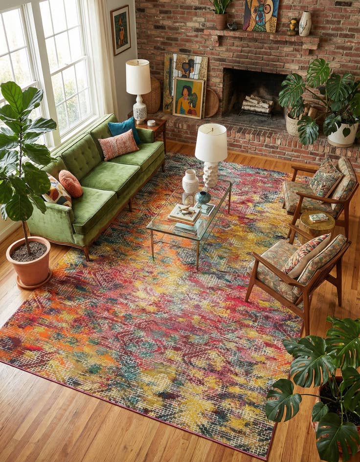 Detail image of 9' x 12'  Washable Vivid Rug